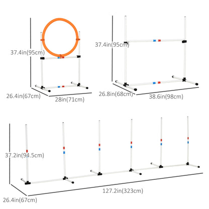 Dog Agility Training Set: High Jump, Ring, Weave Poles, Storage Bag, Multi Colour Dog Agility Training Equipment   at Gallery Canada