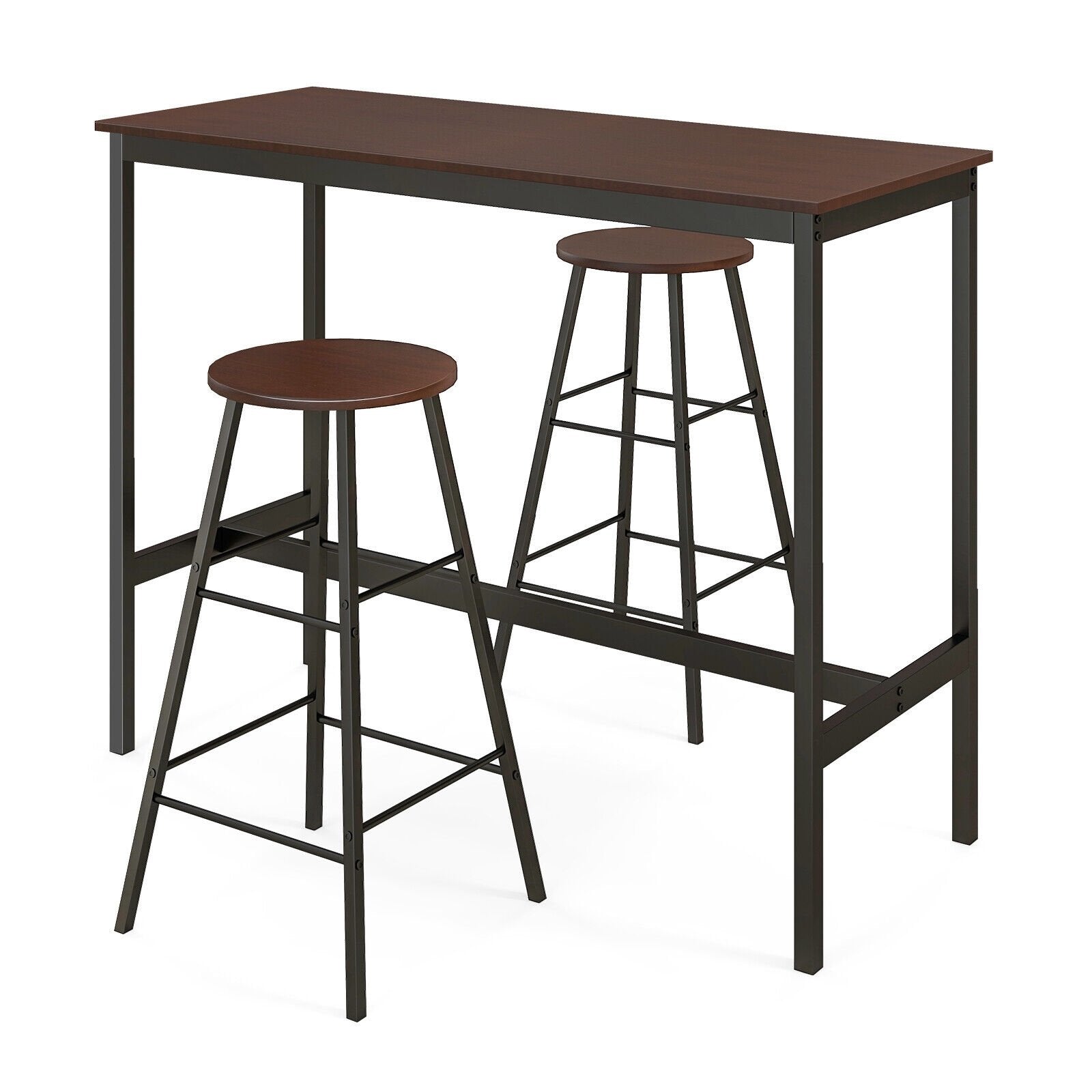 3 Piece Pub Table and Stools Kitchen Dining Set, Brown Dining Room Sets   at Gallery Canada