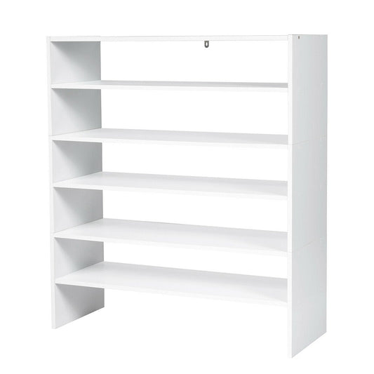 3 Pieces 31-Inch Stackable Multi-Shape Shoe Rack, White Shoe Racks & Storage Benches   at Gallery Canada