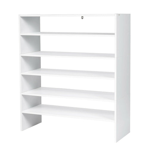 3 Pieces 31-Inch Stackable Multi-Shape Shoe Rack, White