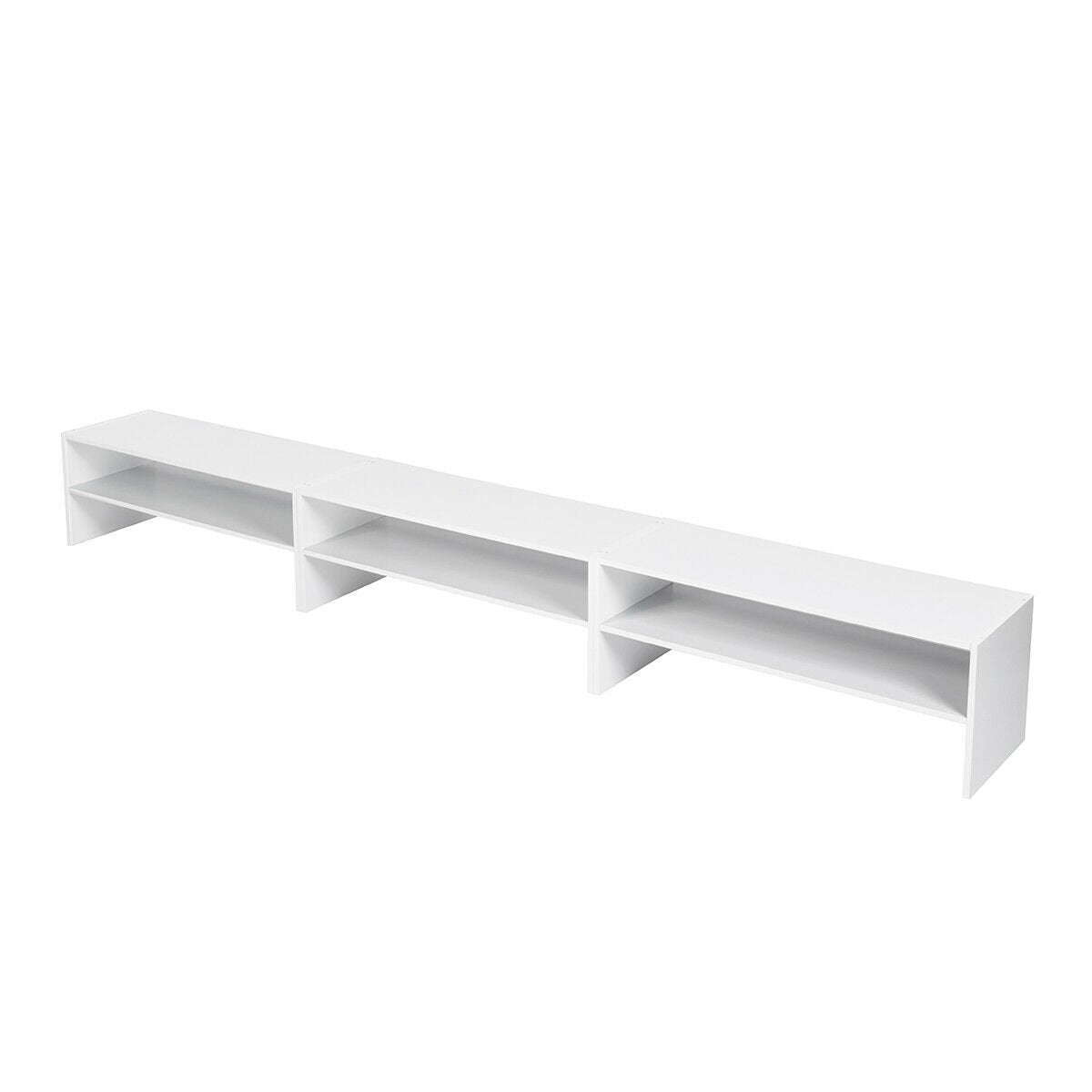 3 Pieces 31-Inch Stackable Multi-Shape Shoe Rack, White Shoe Racks & Storage Benches   at Gallery Canada