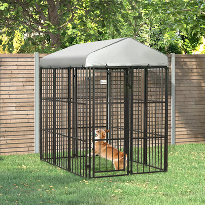 Galvanised Steel Outdoor House Heavy Duty Dog Kennel, Black Houses, Kennels & Pens   at Gallery Canada