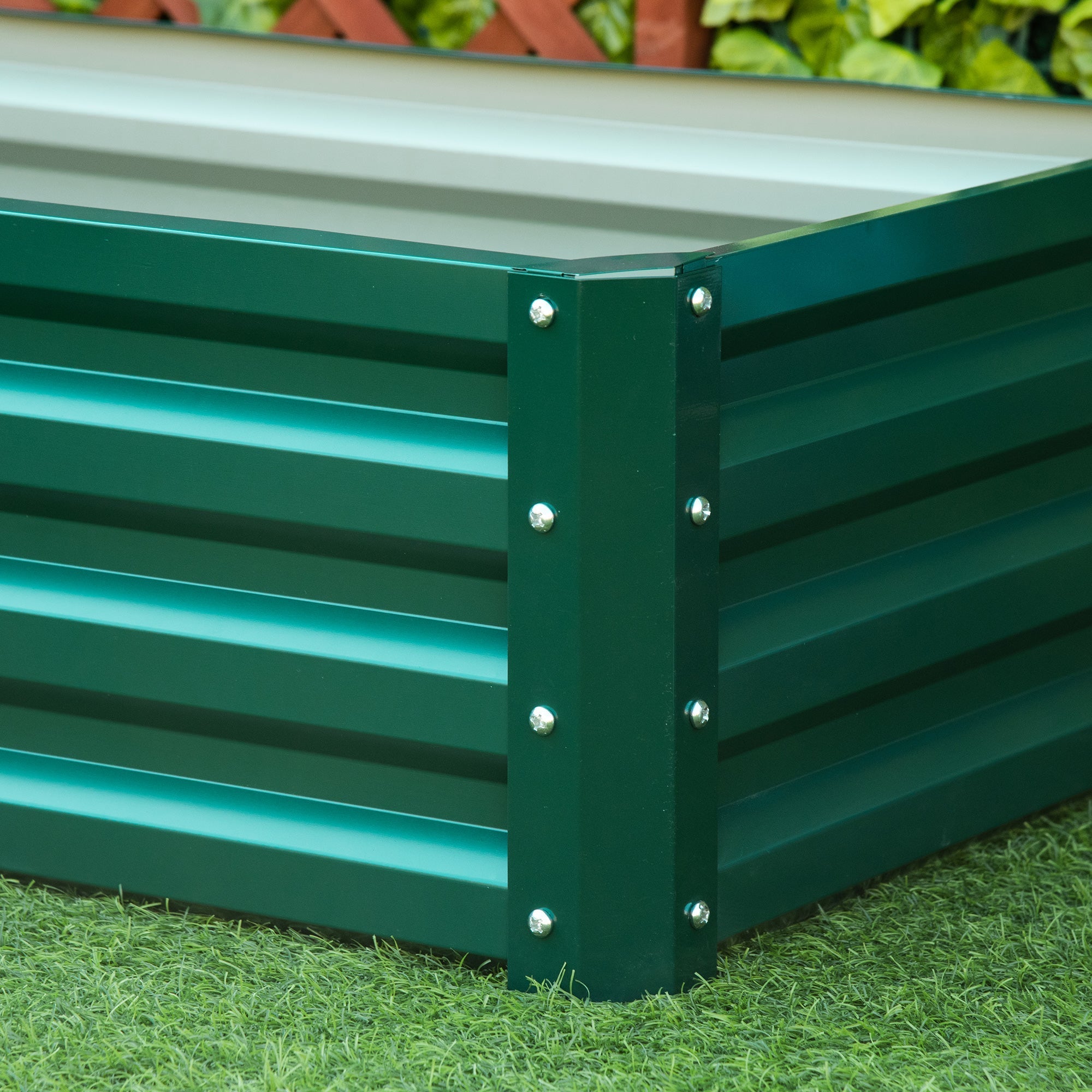 Galvanized Raised Garden Bed, Outdoor Planter Box for Vegetables, Flowers, Herbs, 4' x 2' x 1', Green Galvanized Planter Boxes   at Gallery Canada