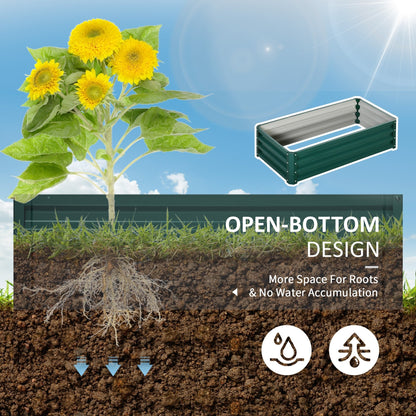 Galvanized Raised Garden Bed, Outdoor Planter Box for Vegetables, Flowers, Herbs, 4' x 2' x 1', Green Galvanized Planter Boxes   at Gallery Canada