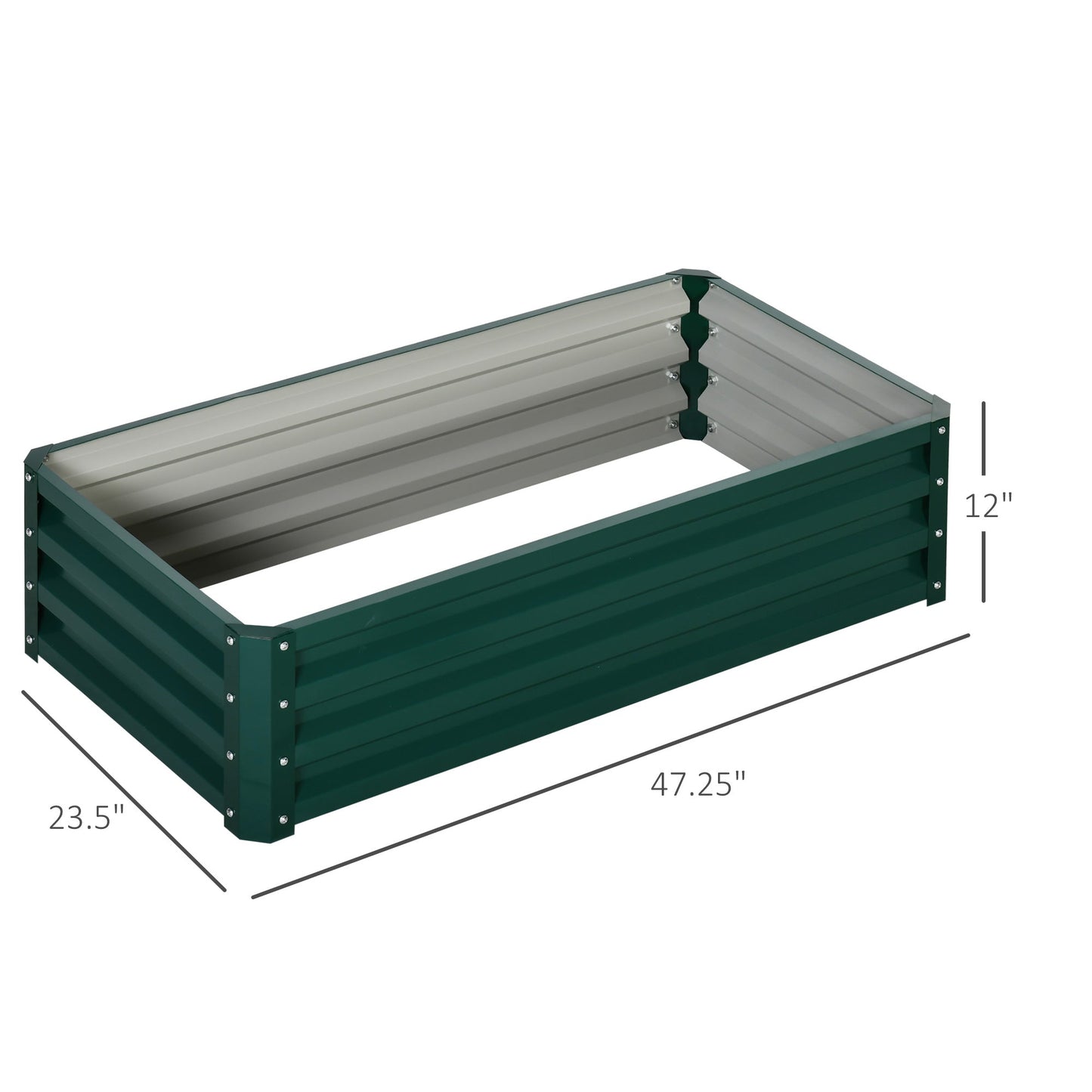 Galvanized Raised Garden Bed, Outdoor Planter Box for Vegetables, Flowers, Herbs, 4' x 2' x 1', Green Galvanized Planter Boxes   at Gallery Canada