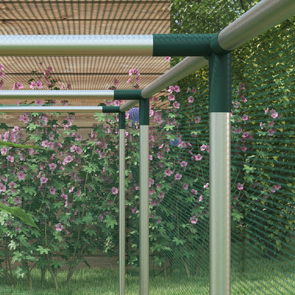 Galvanized Steel Crop Cage, Plant Protection Tent with Zippered Door, 12' x 4', Green Walk In Greenhouses   at Gallery Canada