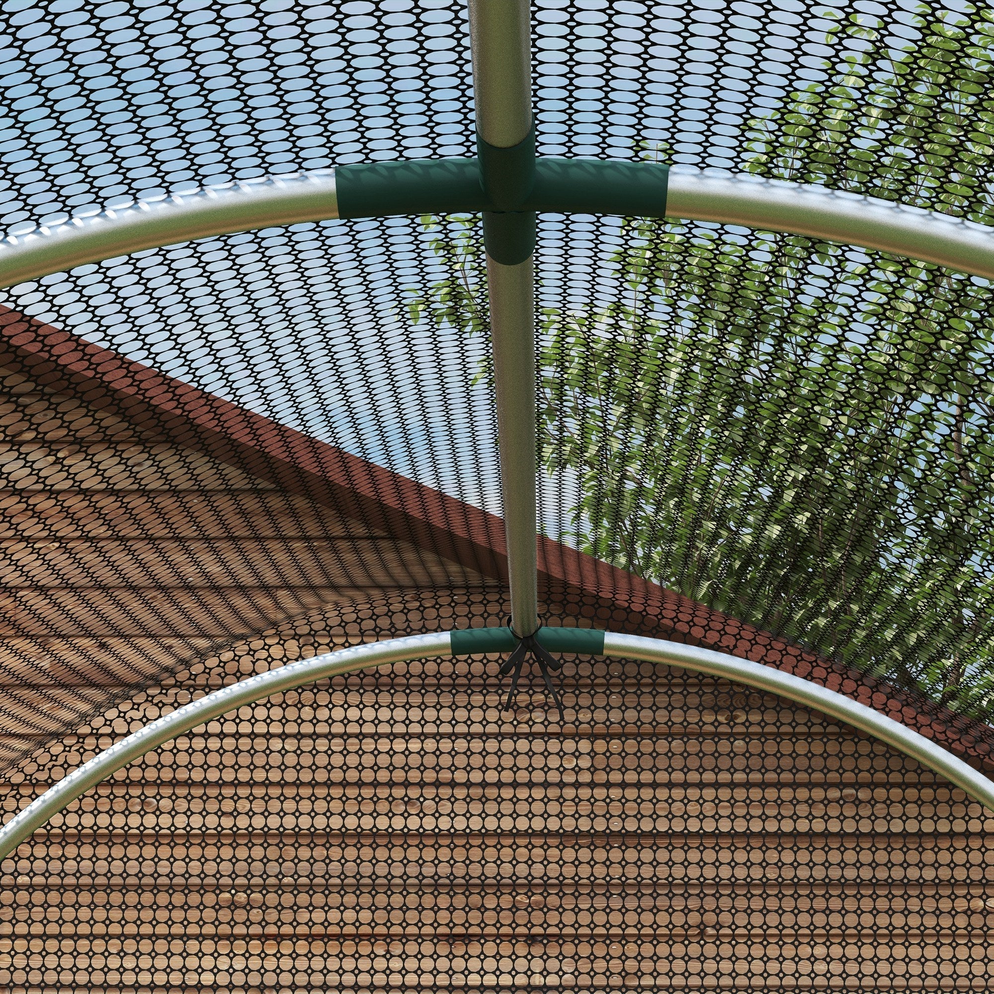 Galvanized Steel Crop Cage, Plant Protection Tent with Zippered Door, 4' x 8', Black Walk In Greenhouses   at Gallery Canada