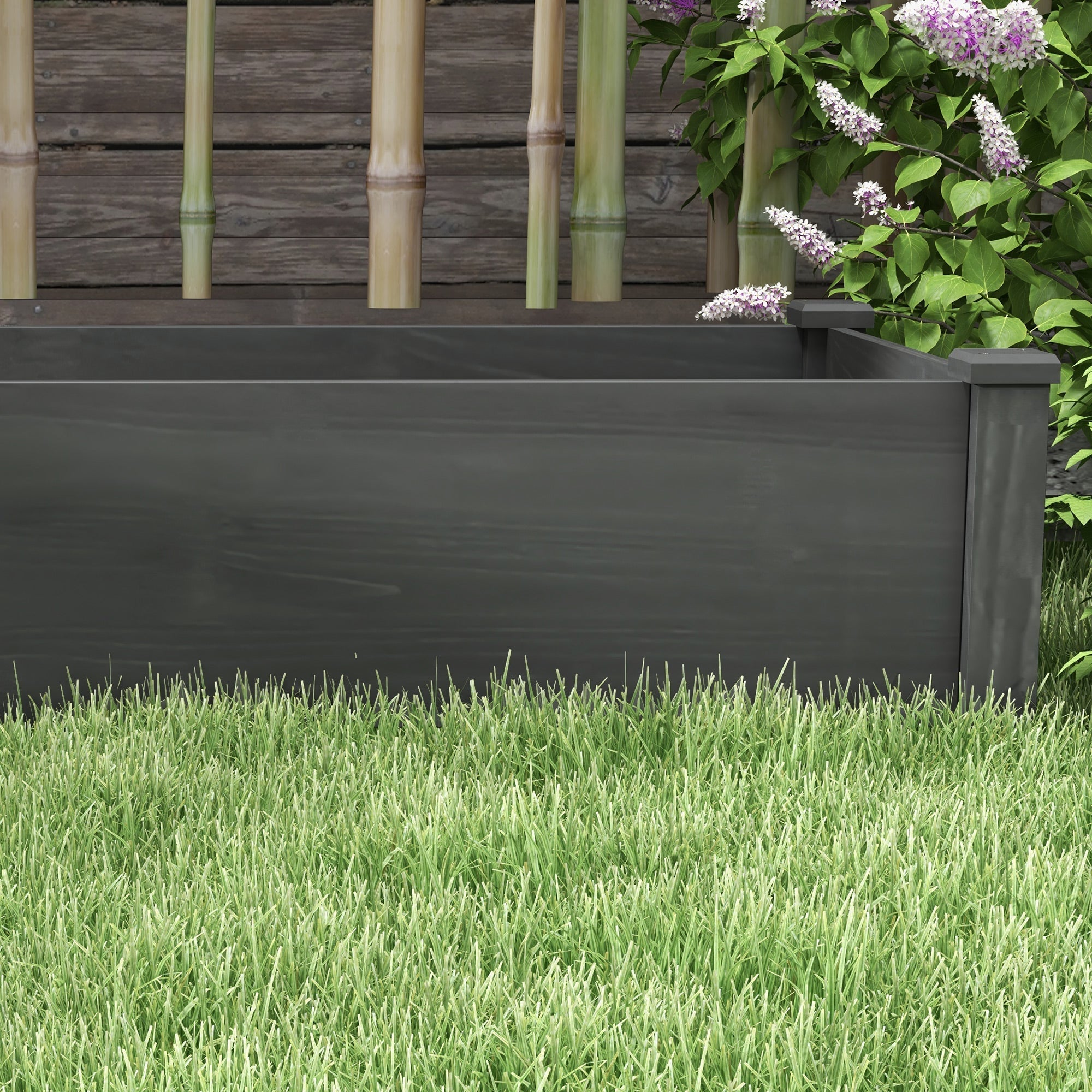 Garden Bed with 2 Planter Box and Non-woven Fabric Liner for Backyard, Patio, 96