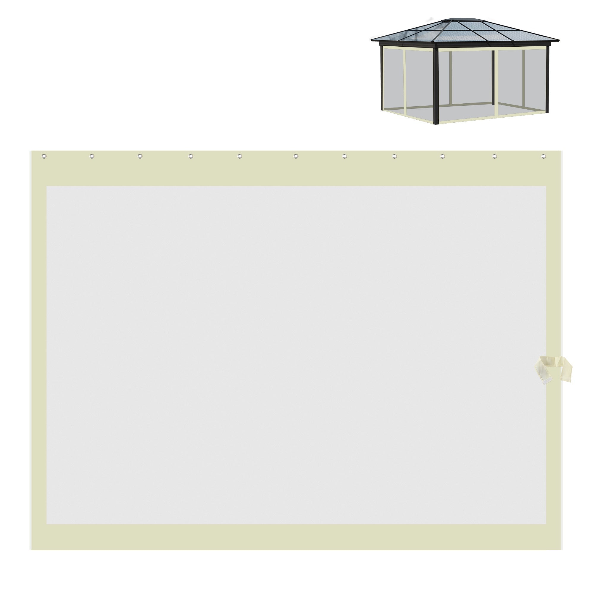 Gazebo Mosquito Netting Replacement, 4-Panel Canopy Screen Walls with Zipper for 10' x 10' Gazebo, (Sidewall Only), Beige Gazebo Sidewalls   at Gallery Canada