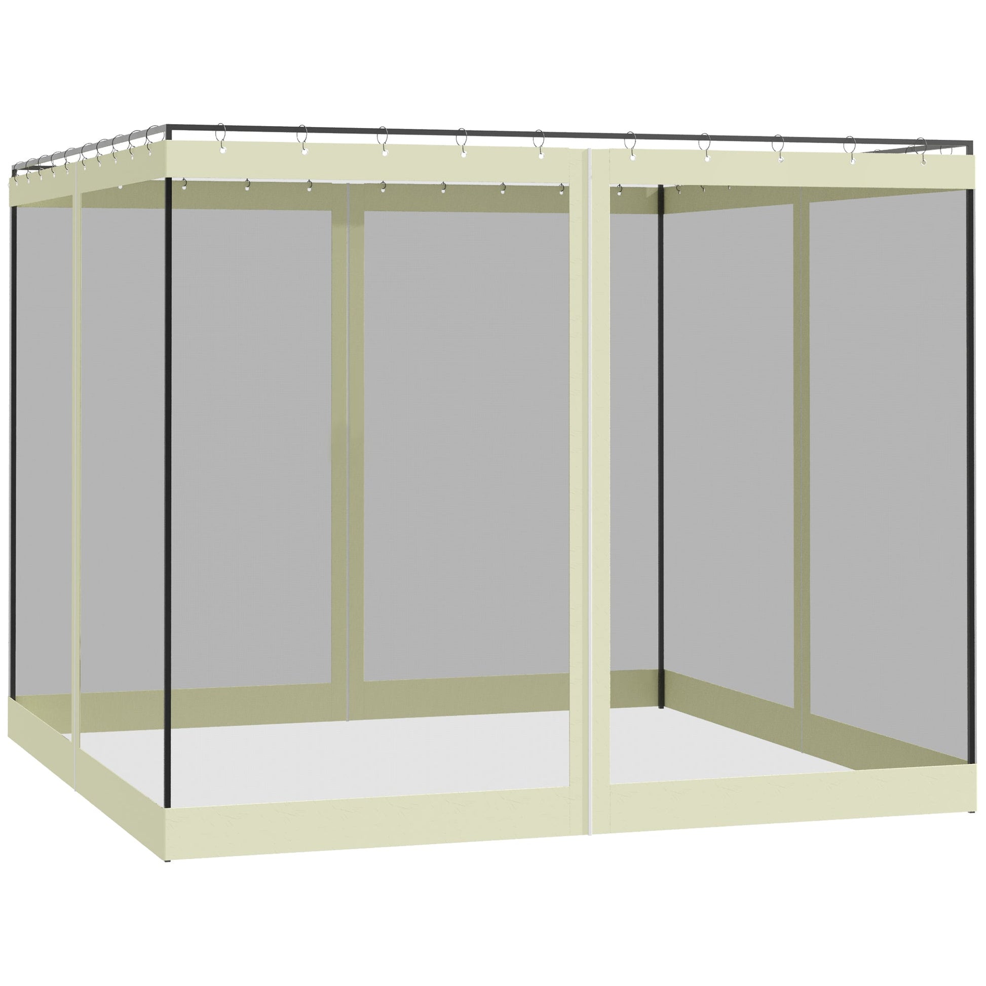 Gazebo Mosquito Netting Replacement, 4-Panel Canopy Screen Walls with Zipper for 10' x 10' Gazebo, (Sidewall Only), Beige Gazebo Sidewalls Beige  at Gallery Canada