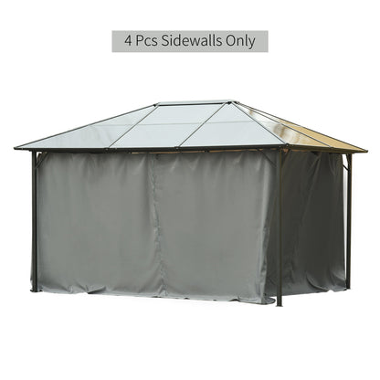 Gazebo Replacement Sidewalls 4-Panel Privacy Wall for 10' x 12' Canopy, Outdoor Shelter Curtains Accessories Dark Grey Gazebo Sidewalls   at Gallery Canada