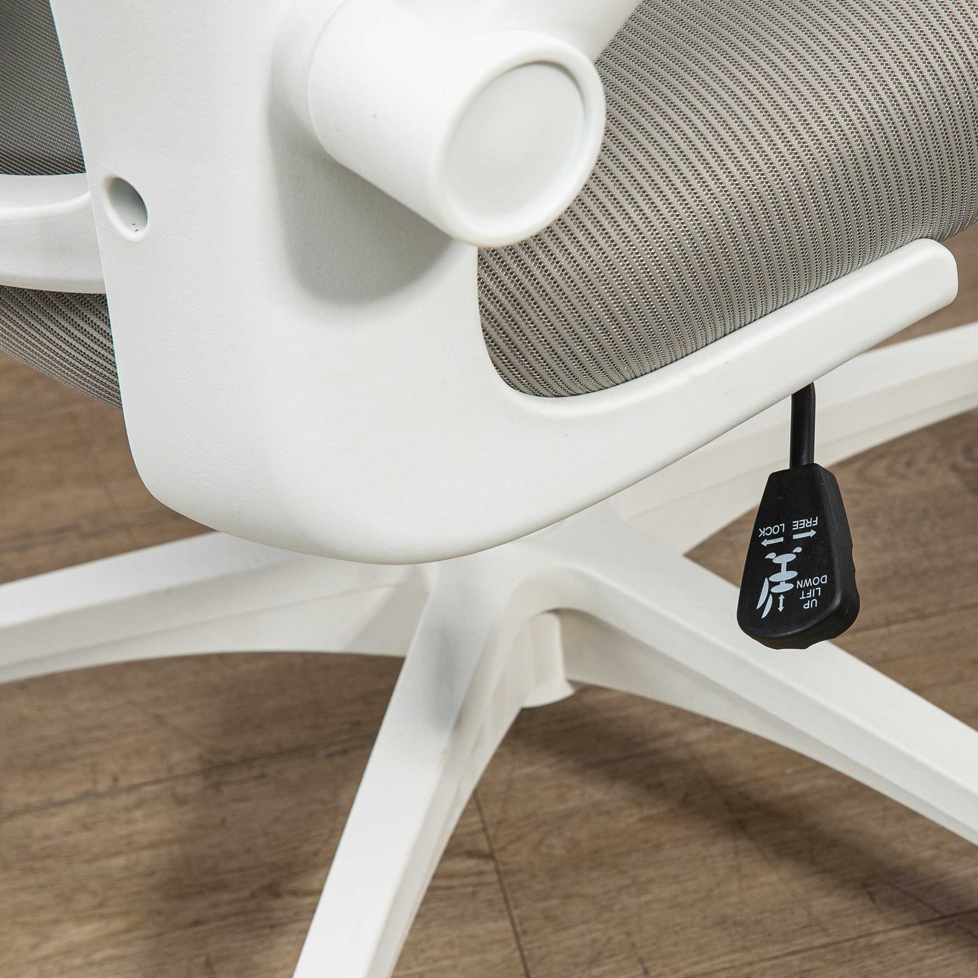 Office Chair, Mesh Computer Desk Chair with Adjustable Headrest, 4D Lumbar Support, Flip-up Arm, Grey Task Chairs at Gallery Canada