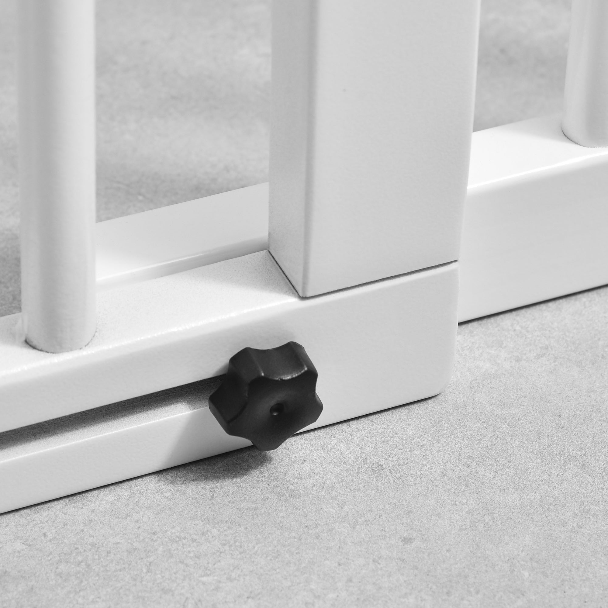 Freestanding Length Adjustable Wooden Pet Gate with Lockable Door 3 Panels, White Houses, Kennels & Pens at Gallery Canada