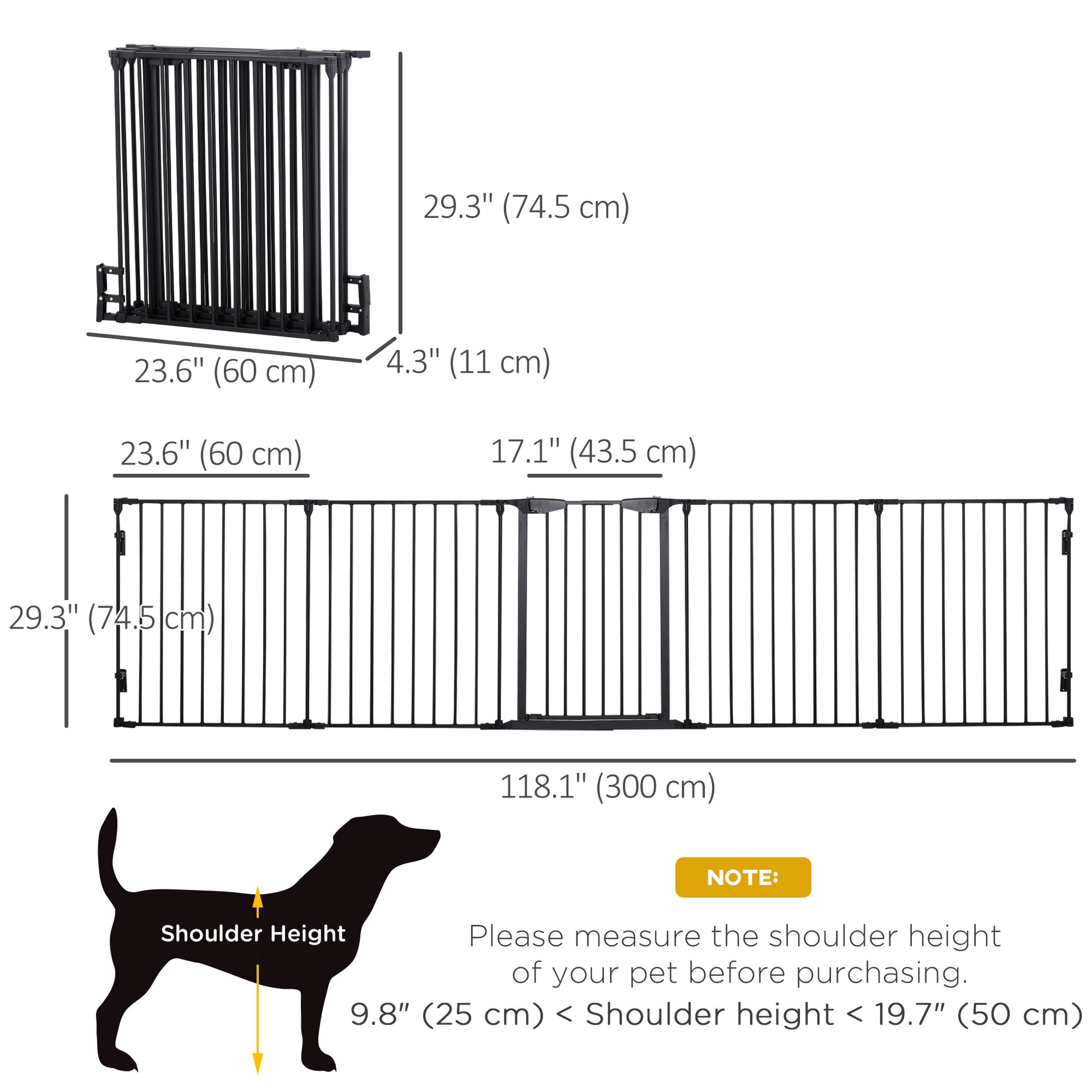 Foldable Dog Playpen Indoor for Small Medium Dogs with Door, for Stairway, Doorway, Hallway, Black Houses, Kennels & Pens   at Gallery Canada