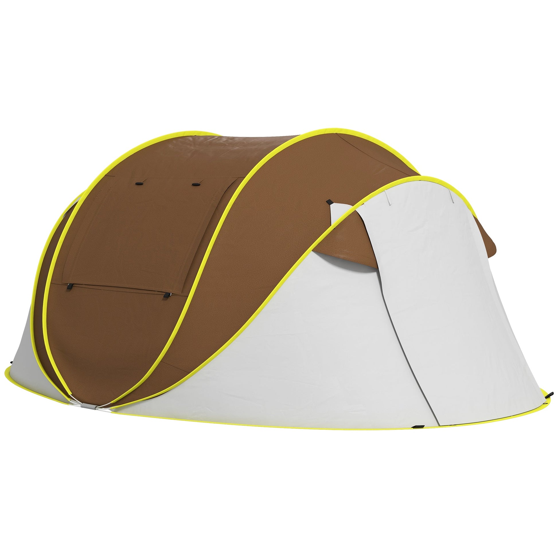 Pop Up Tent with 2 Porch and Carry Bag, 3000mm Waterproof Camping Tent, for 2-3 People, Brown Camping Tents Brown  at Gallery Canada