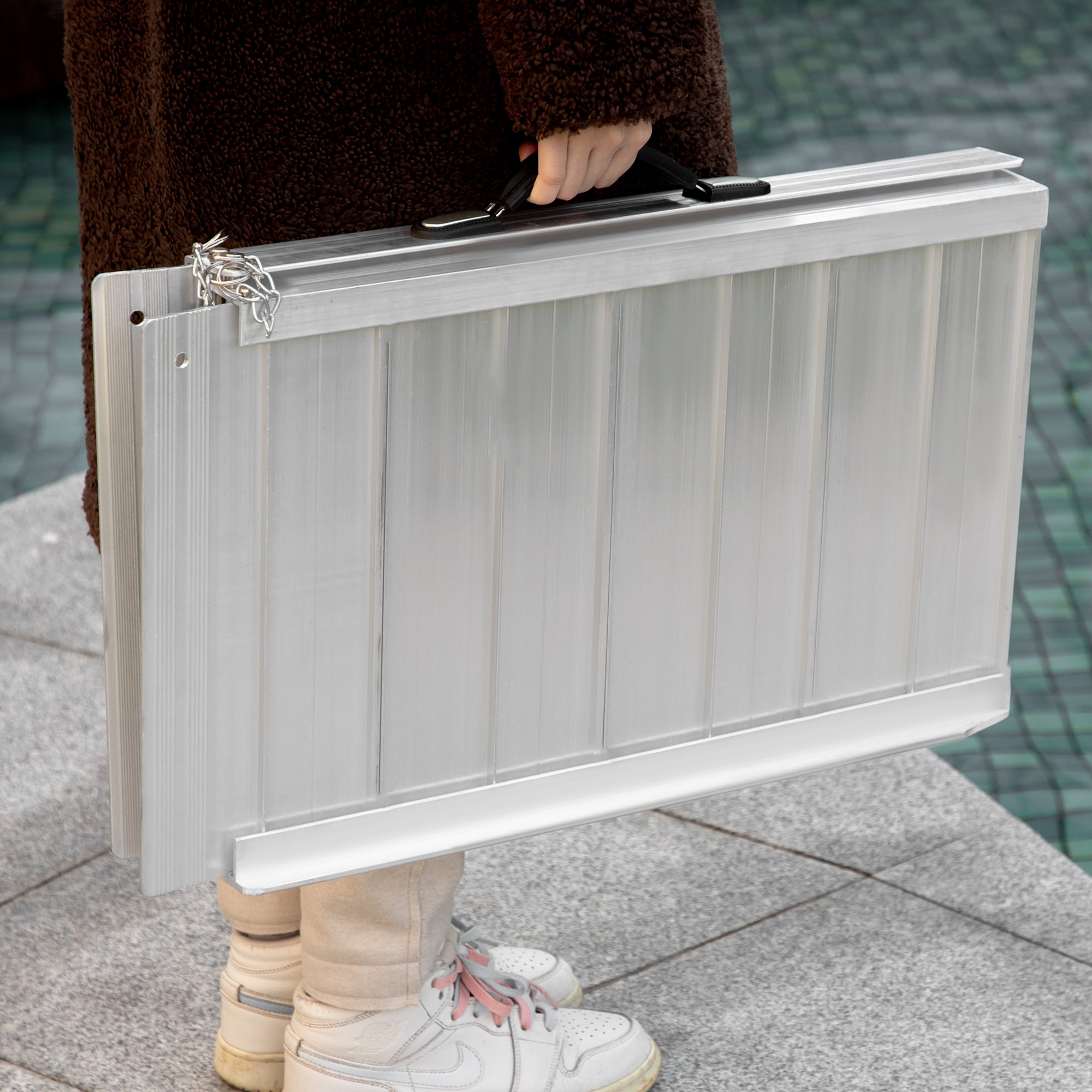 Textured Aluminum Folding Wheelchair Ramp, Portable Threshold Ramp 2', for Scooter Steps Home Stairs Doorways Knee Walker & Wheelchair Ramps at Gallery Canada
