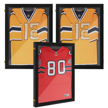 Set of 3 Jersey Display Frame Case, Acrylic Sports Shirt Shadow Box for Basketball Football Baseball, 23.5" x 31.5", Black Jersey Display Cases   at Gallery Canada