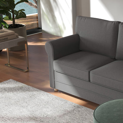 59" Loveseat Sofa for Bedroom, Modern Love Seats Furniture, Upholstered 2 Seater Couch with Solid Steel Frame and Beech Wood Legs, Med Grey 2-Seater Sofas   at Gallery Canada