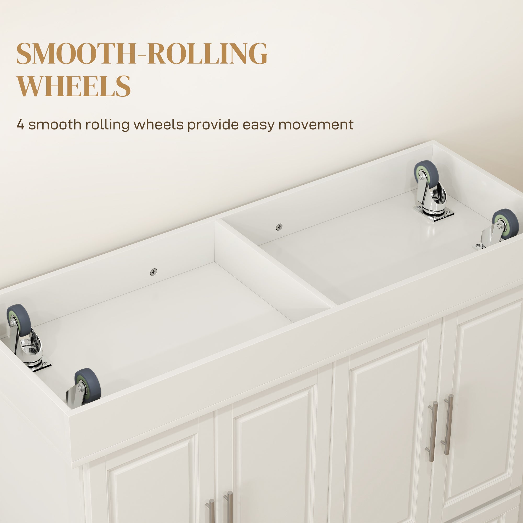 Rolling Kitchen Island with Storage and Stainless Steel Top, Kitchen Trolley with Drawers, Cabinets, Towel Rack, Cream Kitchen Islands & Kitchen Carts at Gallery Canada