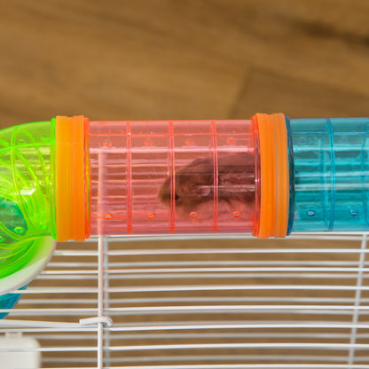 3-Tier Large Toy-Filled Steel Small Animal Cage, Includes Exercise Wheel, Water Bottle, Food Dish, Blue Hamster Cages   at Gallery Canada