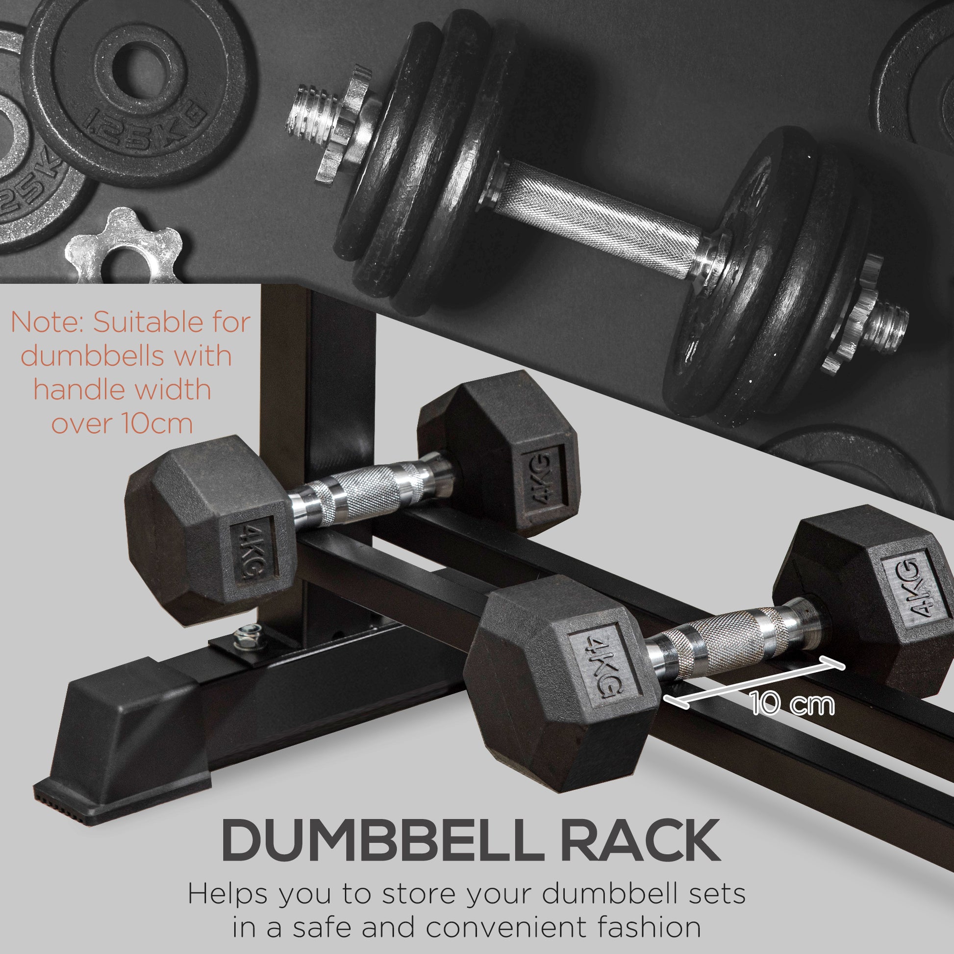 Flat Weight Bench with Dumbbell Rack, Padded Seat and Anti-slip Foot Pads for Home Gym Workout Weight Benches   at Gallery Canada