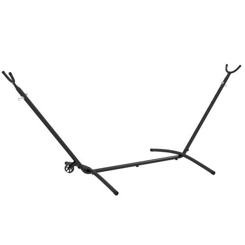 9.5ft Hammock Stand Only, Portable Hammock with Wheels, Adjustable Hammock Net Stand, for String-style, Brazilian-style, Flat-style, Rope-style Hammocks, Black