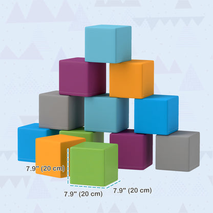 12 Piece Soft Play Blocks Soft Foam Toy Building And Stacking Blocks - Multicolours Baby Gym & Playmats   at Gallery Canada