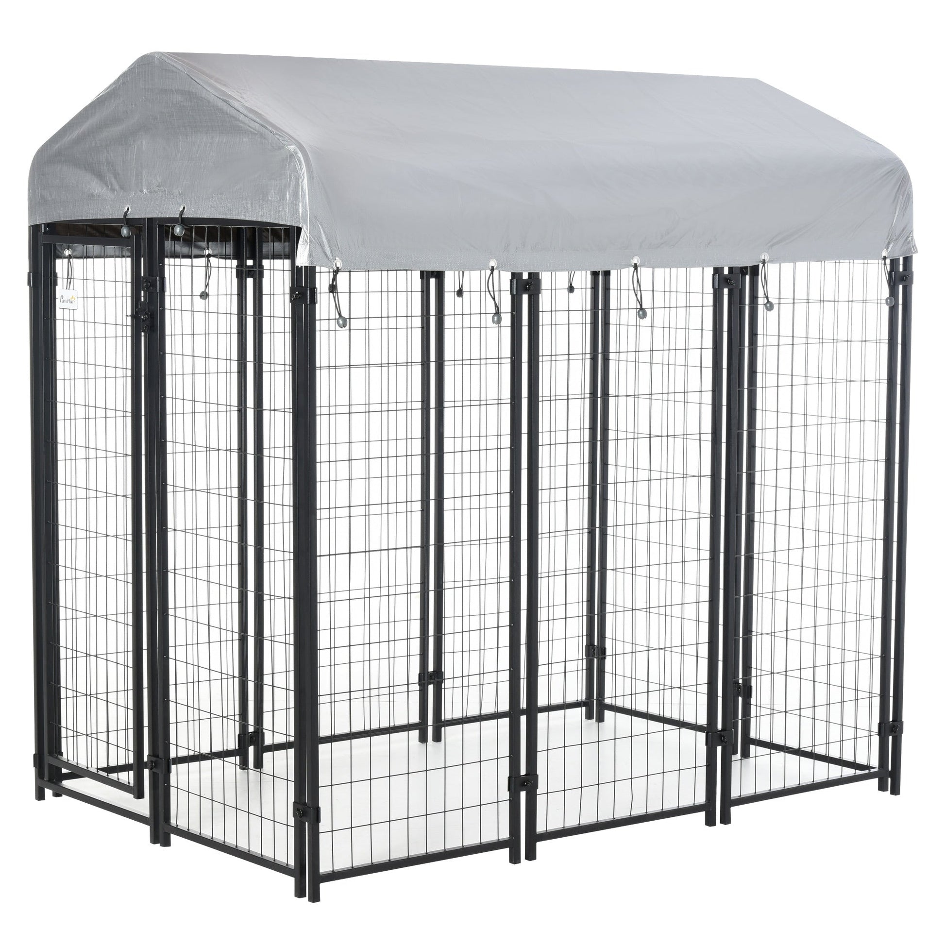 6' x 4' x 6' Large Outdoor Dog Kennel Steel Fence with UV-Resistant Oxford Cloth Roof &; Secure Lock Houses, Kennels & Pens Multi Colour  at Gallery Canada