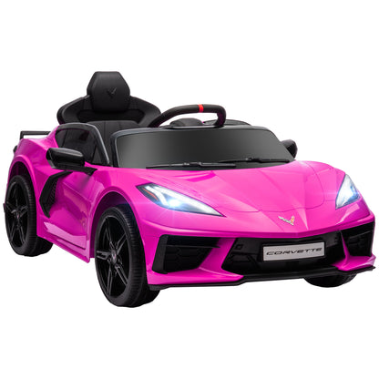 B12 Kids Electric Car Corvette Licensed w/ Remote Control, Suspension System, Music, Headlights, Slow Start, Pink Electric Toy Cars   at Gallery Canada