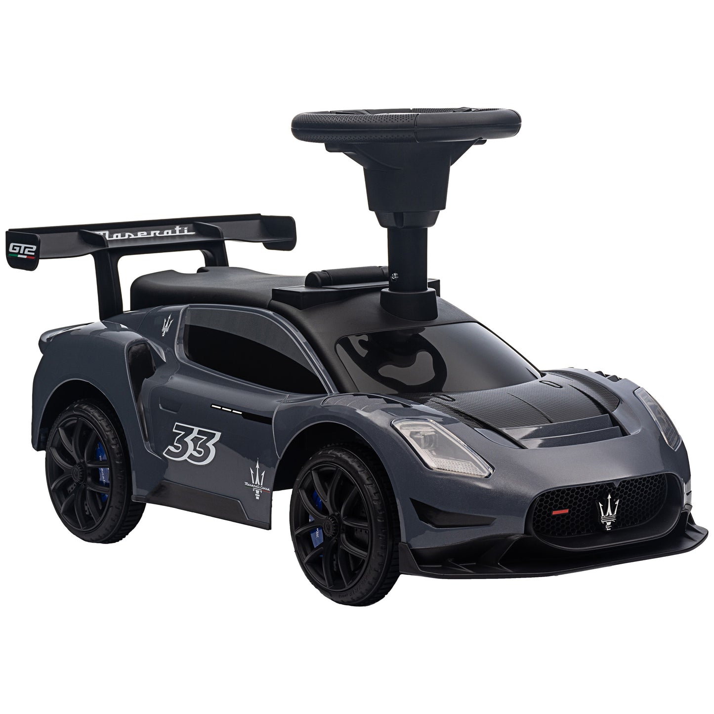 Licensed Maserati GT2 Baby Sliding Car with Storage, Music, Horn, Foot to Floor Toddler Car for 18-60 Months, Grey Push Cars for Toddlers   at Gallery Canada