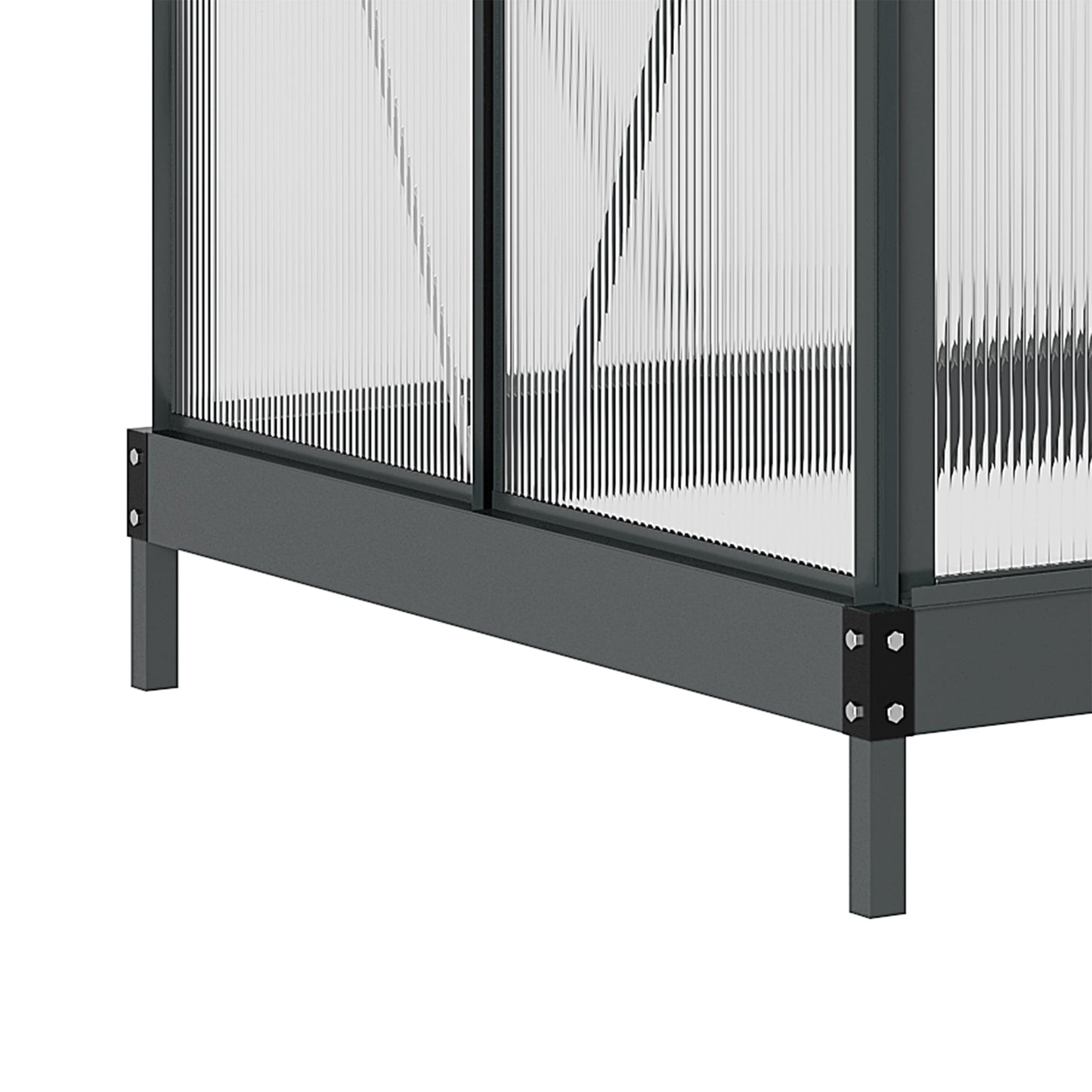 Greenhouse Garden Green House Outdoor Greenhouse Kit PC Board with Sliding Door, 6.2' x 4.3' x 6.6' Grey Walk In Greenhouses   at Gallery Canada