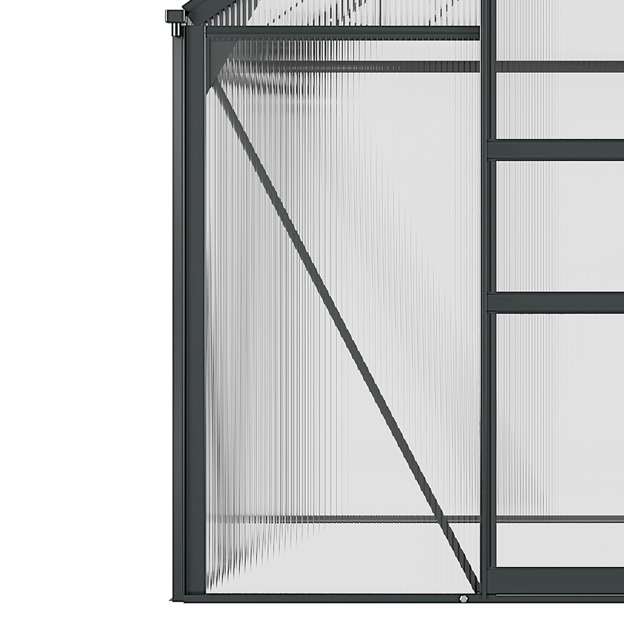 Greenhouse Garden Green House Outdoor Greenhouse Kit PC Board with Sliding Door, 6.2' x 6.3' x 6.6' Grey Walk In Greenhouses   at Gallery Canada