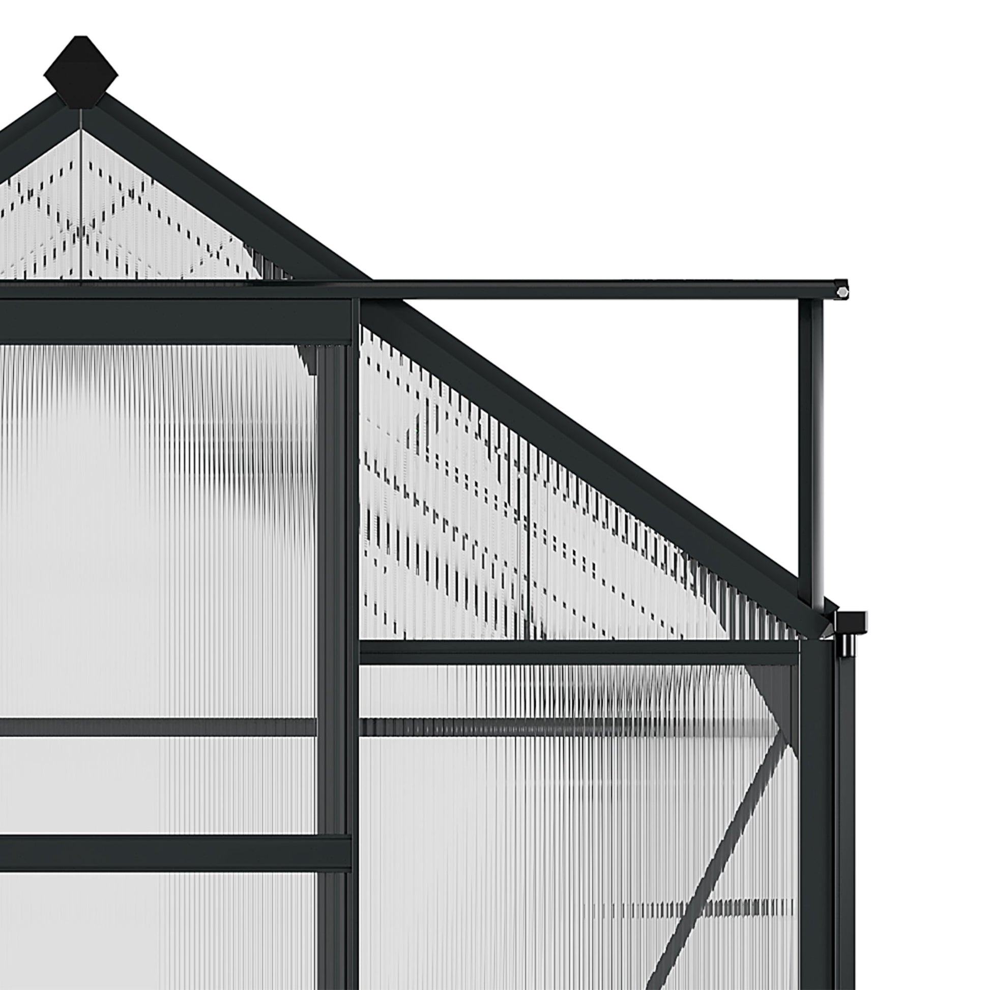 Greenhouse Garden Green House Outdoor Greenhouse Kit PC Board with Sliding Door, 6.2' x 8.3' x 6.6' Grey Walk In Greenhouses   at Gallery Canada