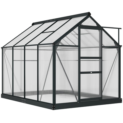 Greenhouse Garden Green House Outdoor Greenhouse Kit PC Board with Sliding Door, 6.2' x 8.3' x 6.6' Grey Walk In Greenhouses Multi Colour  at Gallery Canada