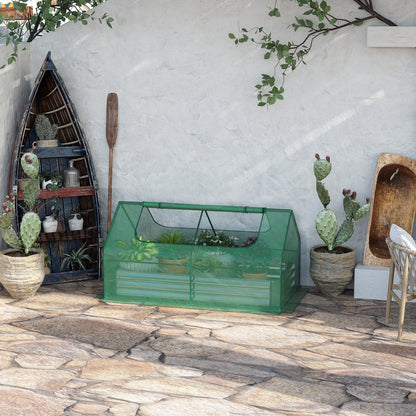 Steel Raised Garden Bed with Greenhouse Cover, 73"x37.5"x36", Multi-Color Mini Greenhouses   at Gallery Canada