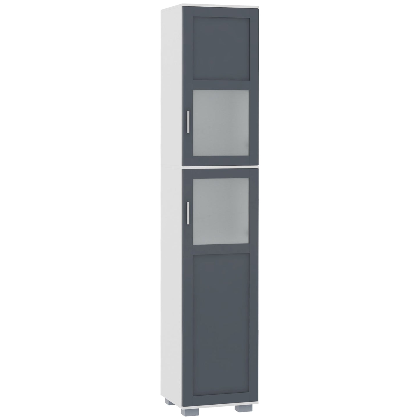 75" Tall Bathroom Storage Cabinet, Narrow Bathroom Cabinets with Matte Glass Doors and 5-tier Shelving, White Bathroom Cabinets Multi Colour  at Gallery Canada