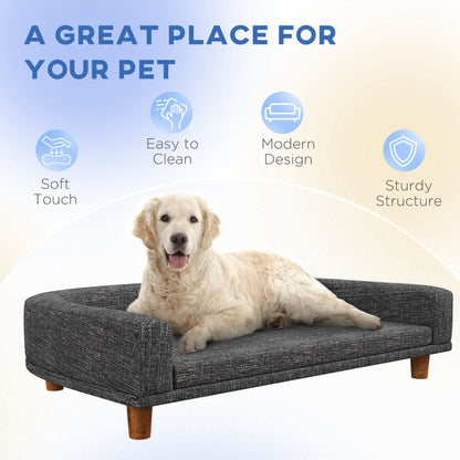 Dog Sofa for Large Dogs with Washable Cover, Anti-slip Foot Pads, Dark Grey Dog Sofas   at Gallery Canada