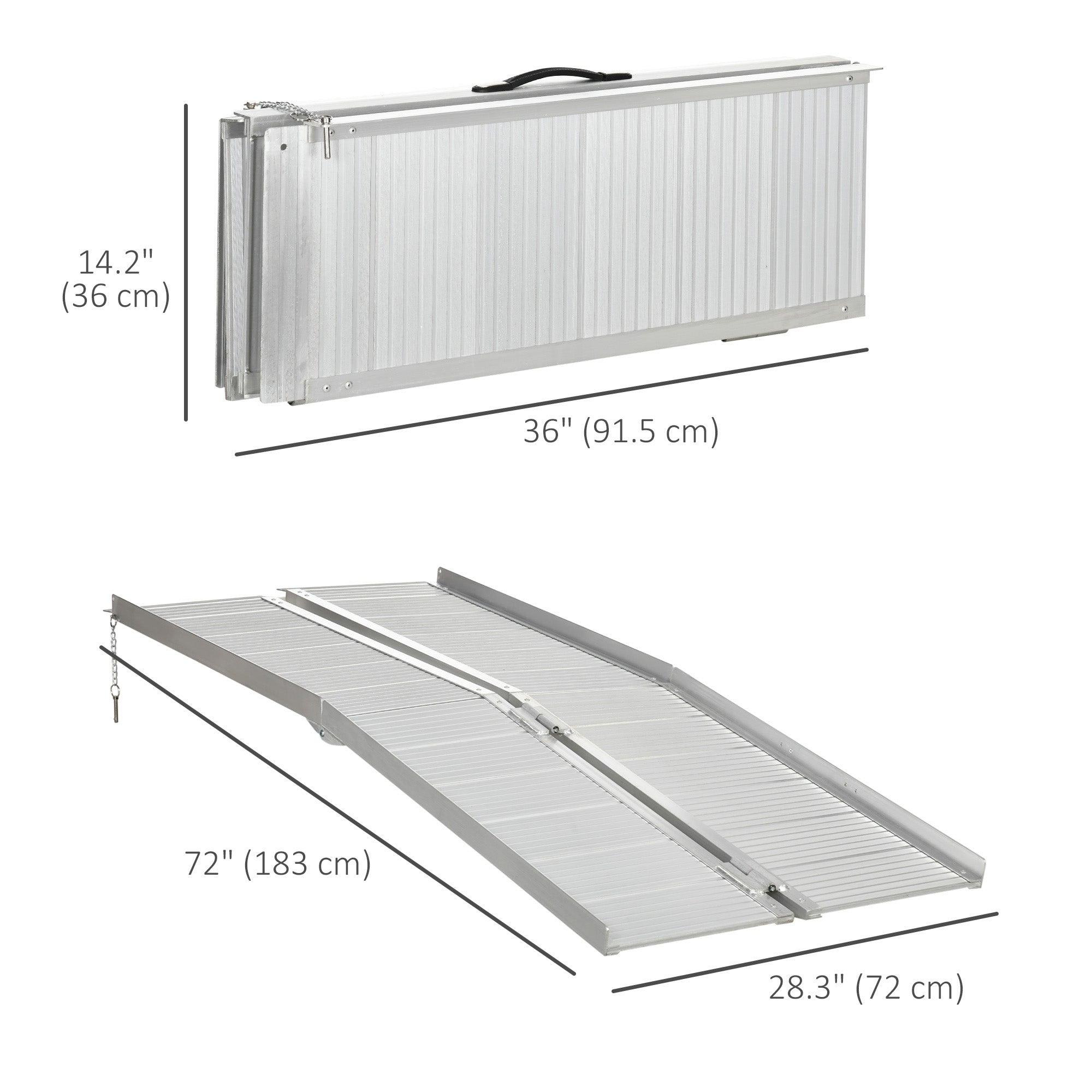 Textured Aluminum Folding Wheelchair Ramp, Portable Threshold Ramp 6', for Scooter Steps Home Stairs Doorways Knee Walker & Wheelchair Ramps at Gallery Canada