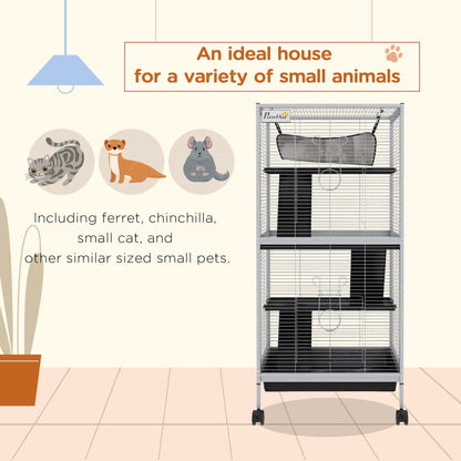 Steel Small Animal Cage for Guinea Pig, Ferret, Chinchilla, Kitten and Rabbit, Light Grey Houses & Habitats   at Gallery Canada