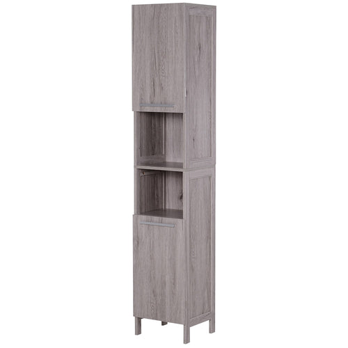 Bathroom Storage Cabinet 68'' Organizer Tall Tower Cupboard w/ Shelves Wood Grain Freestanding Furniture