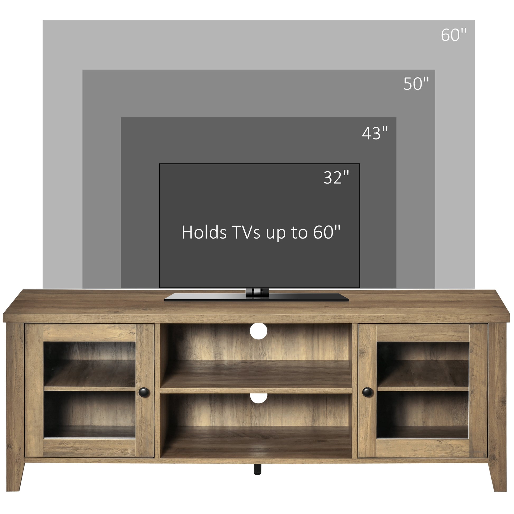 Fireplace TV Stand for TVs up to 60 inches, Wood TV Cabinet w/ Storage Doors or Living Room, Office, Grey Wash TV Stands   at Gallery Canada