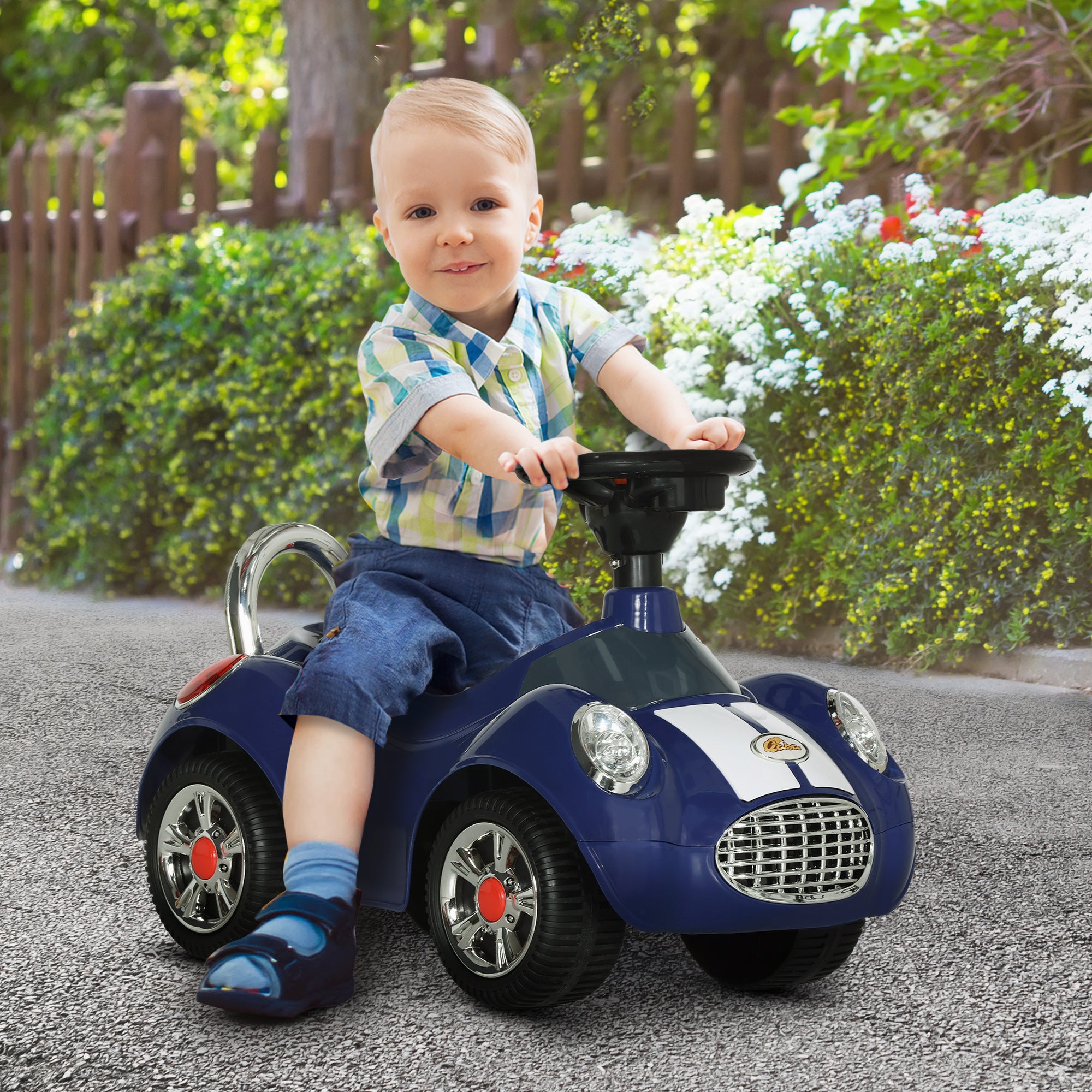 Baby Push Car for 1-3 Years with Music, Horn, Light, Dark Blue Push Cars for Toddlers Dark Blue  at Gallery Canada