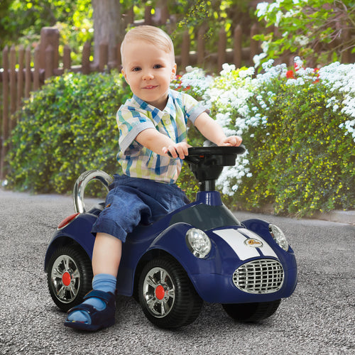 Baby Push Car for 1-3 Years with Music, Horn, Light, Dark Blue