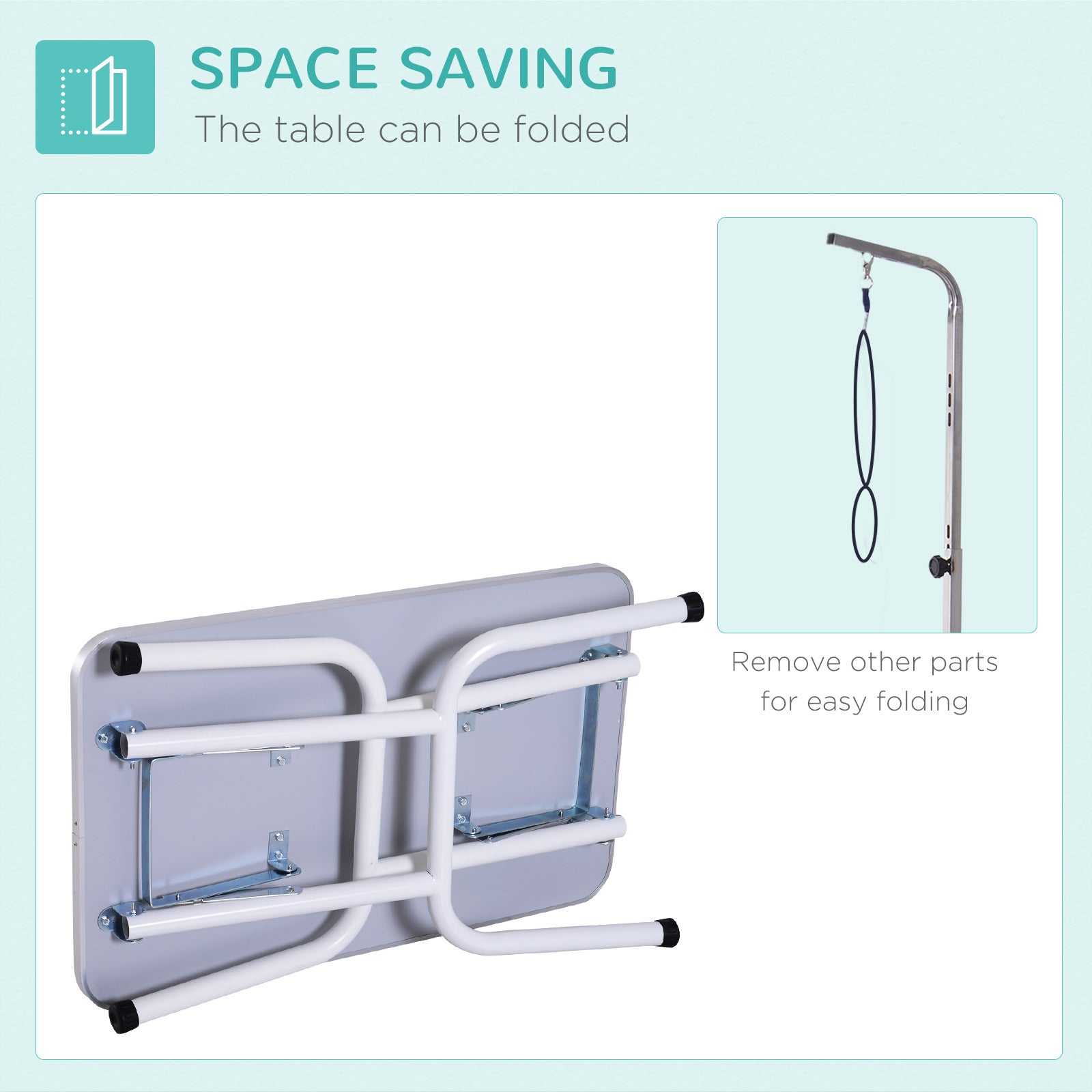 Foldable Pet Grooming Table for Dogs Cats with Adjustable Arm, Non-slip Surface, Blue Dog Grooming Tables at Gallery Canada