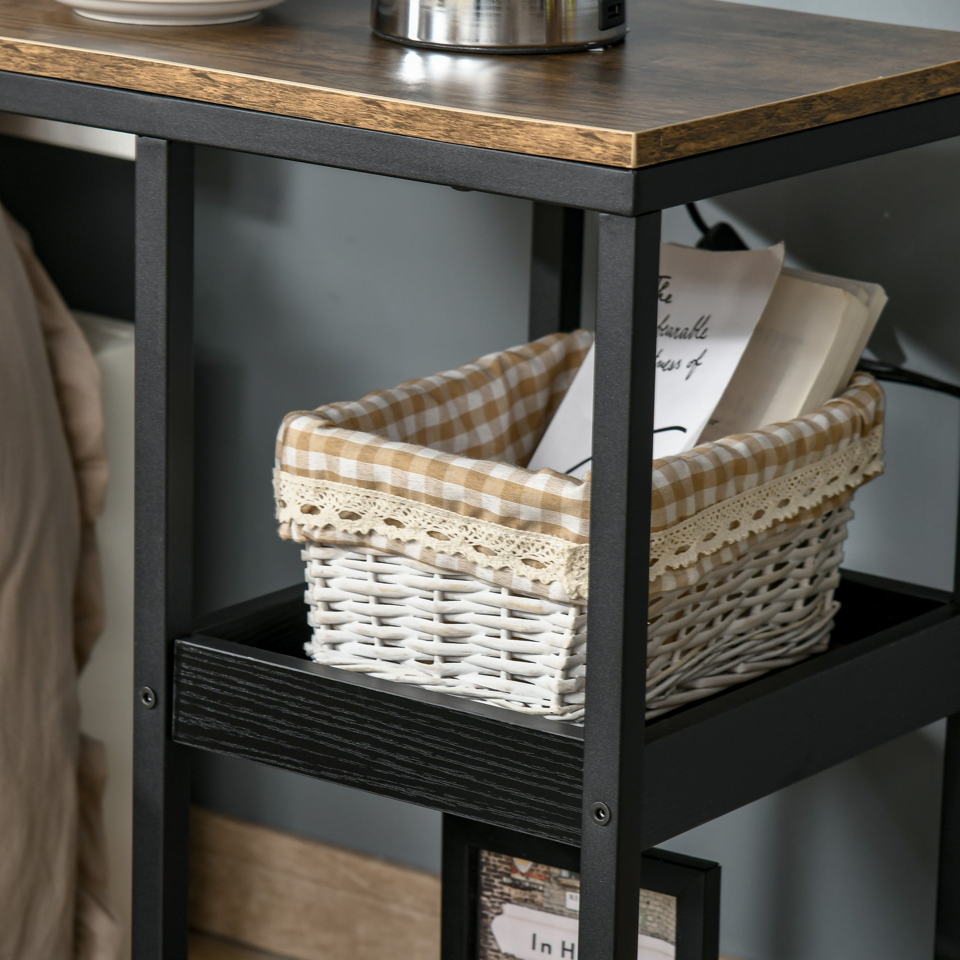 Industrial Living Room Tables and TV Stand for 55" TV, Rustic Brown Living Room Furniture   at Gallery Canada