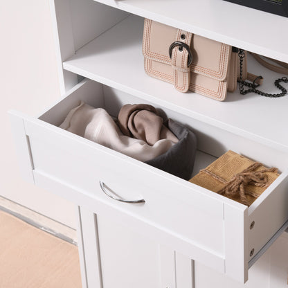 Bathroom Floor Cabinet Freestanding Cabinet with Storage Shelf, Drawer and Adjustable Shelf, White Bathroom Cabinets   at Gallery Canada