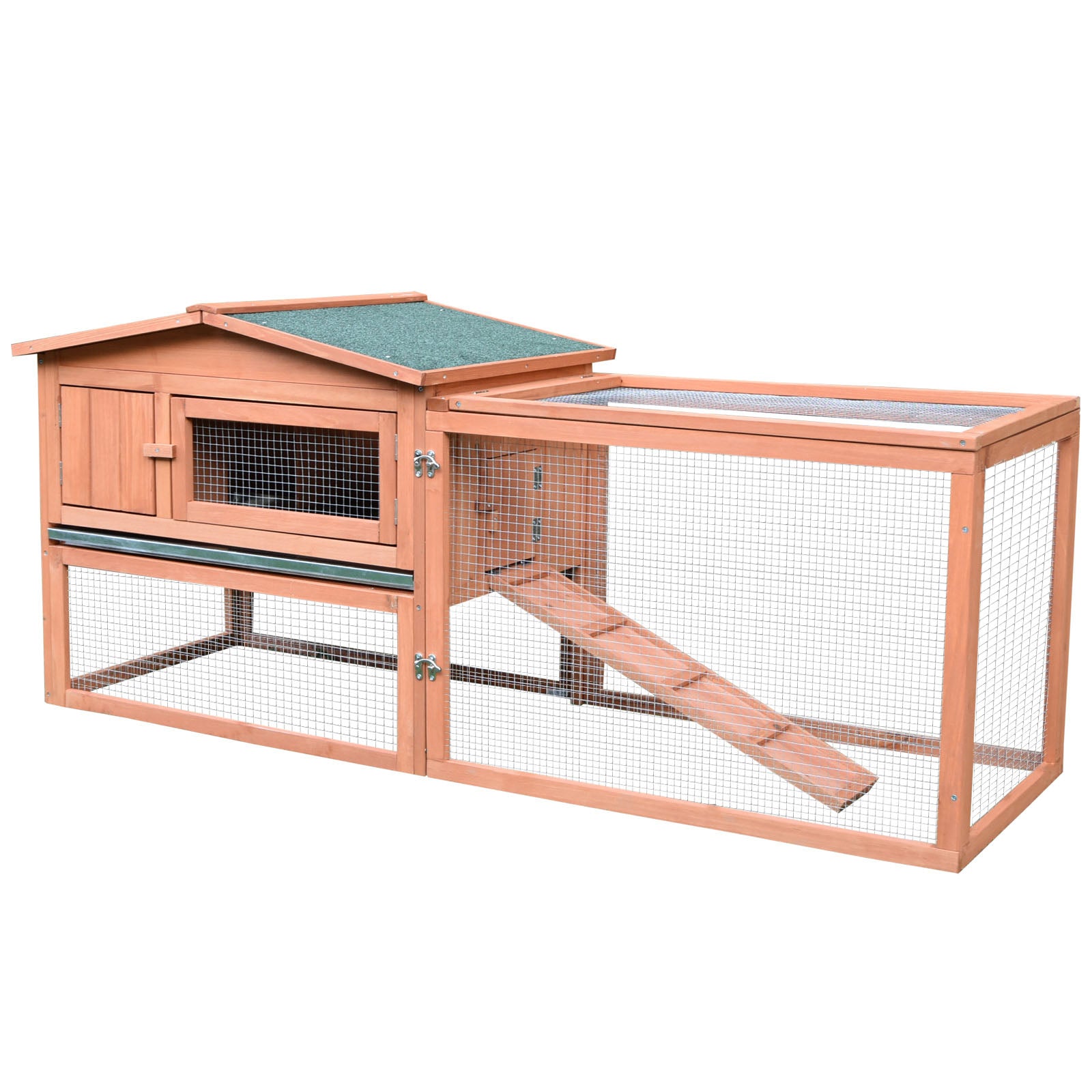 Wooden Rabbit Hutch Cage Bunny House Chicken Coop Habitats with Run Rabbit Hutch Natural  at Gallery Canada