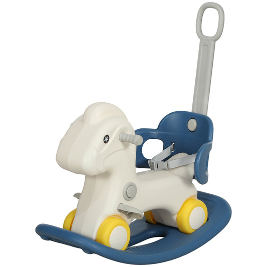 4 in 1 Kids Rocking Horse w/ Detachable Balance Board &; Push Handel, Blue Rocking Horses at Gallery Canada