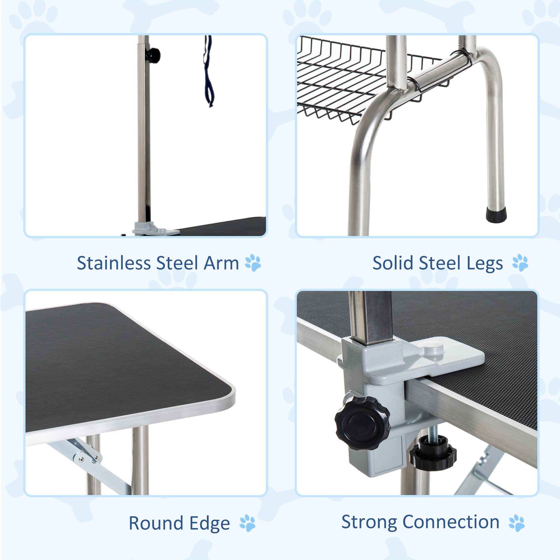 36-inch Dog Grooming Table Stainless Steel QUALITY GUARANTEED with Adjustable Arm and Basket Dog Grooming Tables   at Gallery Canada