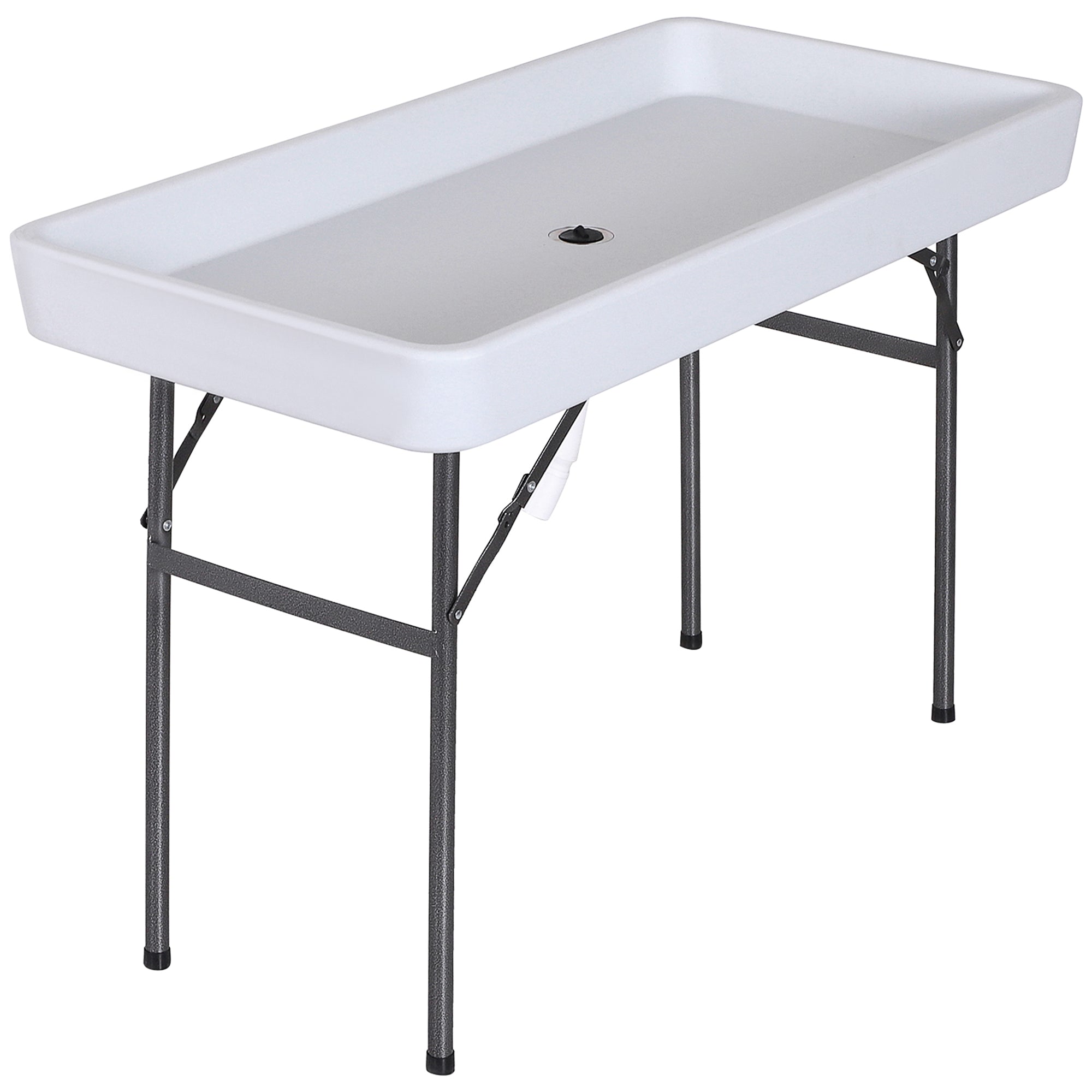 4ft Folding Picnic Table, Fish Fillet Cleaning Table, Camping Party Desk with Sink, White Picnic Tables & Camping Chairs at Gallery Canada